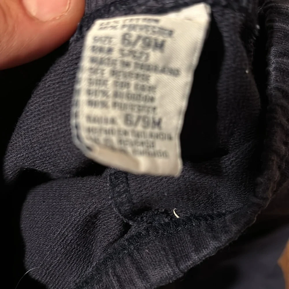 4 pairs of 6-9 month baby pants- blue and gray-